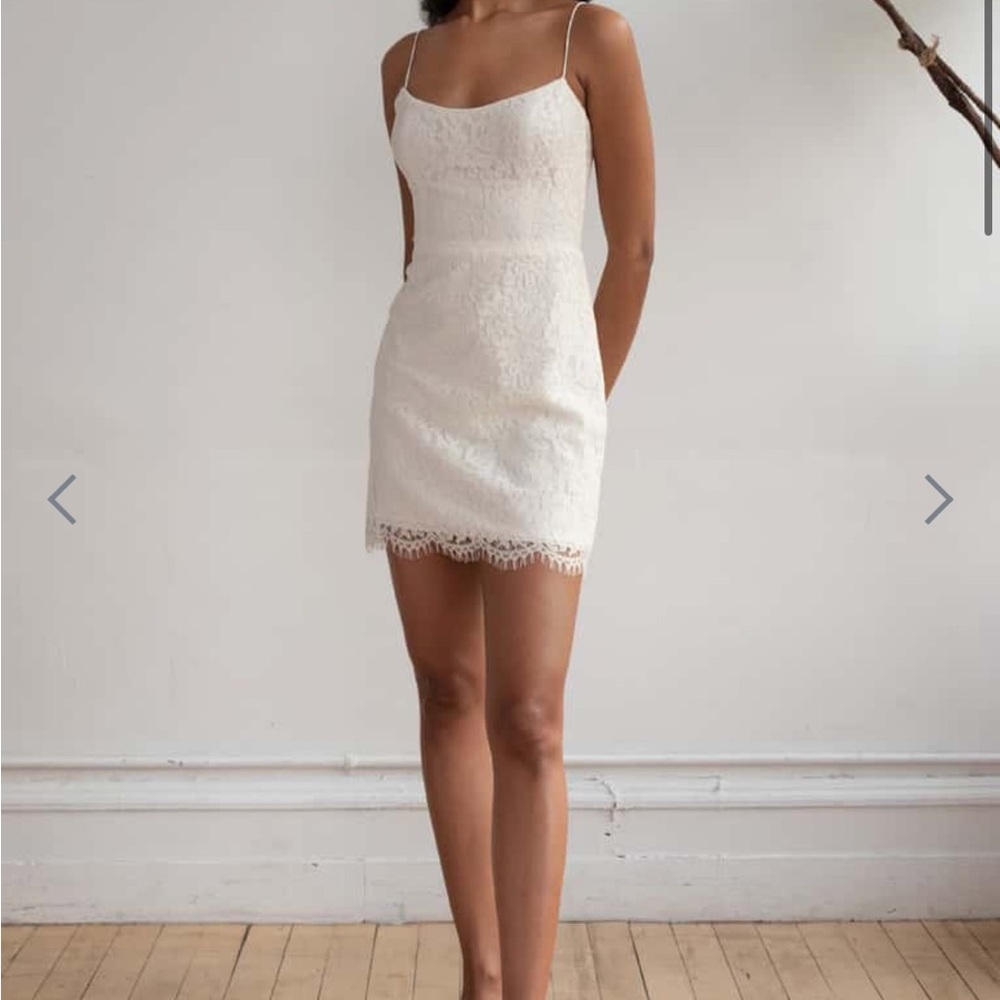 Jenny Yoo Cream Lace Mini Dress - Picture 8 of 8